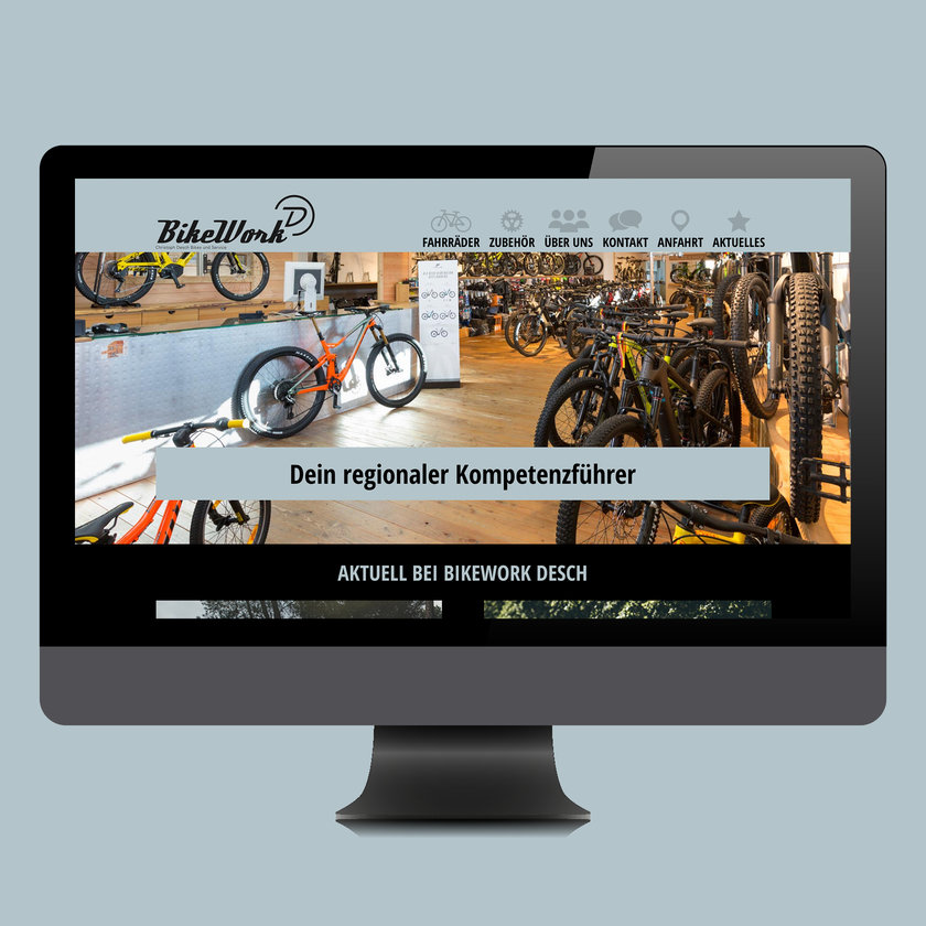 Bike Work Desch Startseite Desktop-Ansicht