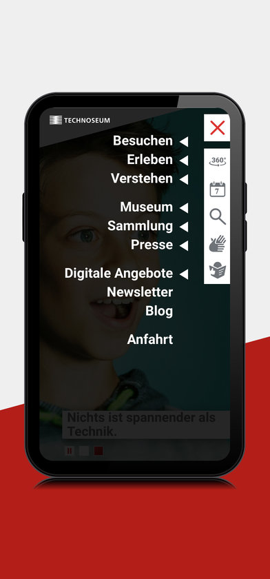Technoseum Website Smartphone-Ansicht